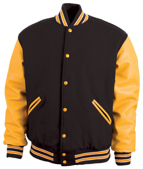 Black, Gold, & White Letterman Jacket