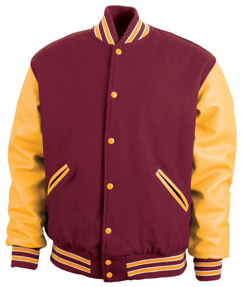 Maroon, Gold & White Letterman Jacket