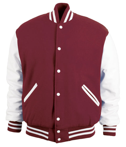 Maroon & White Letterman Jacket