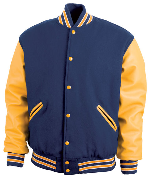 Navy, Gold & White Letterman Jacket