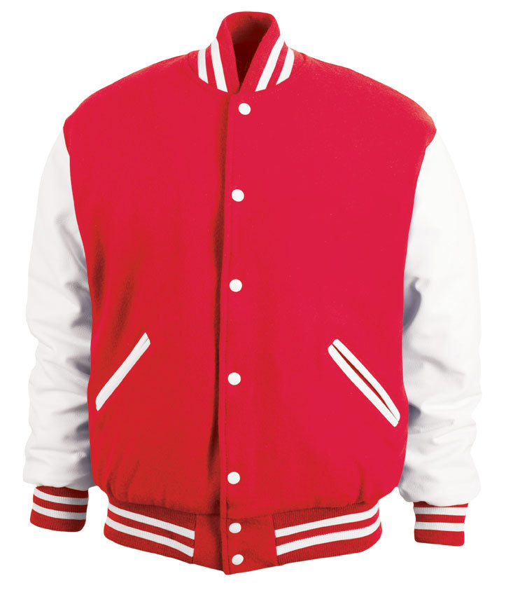 White and sale red letterman jacket