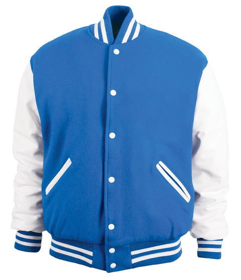 Light Royal & White Letterman Jacket