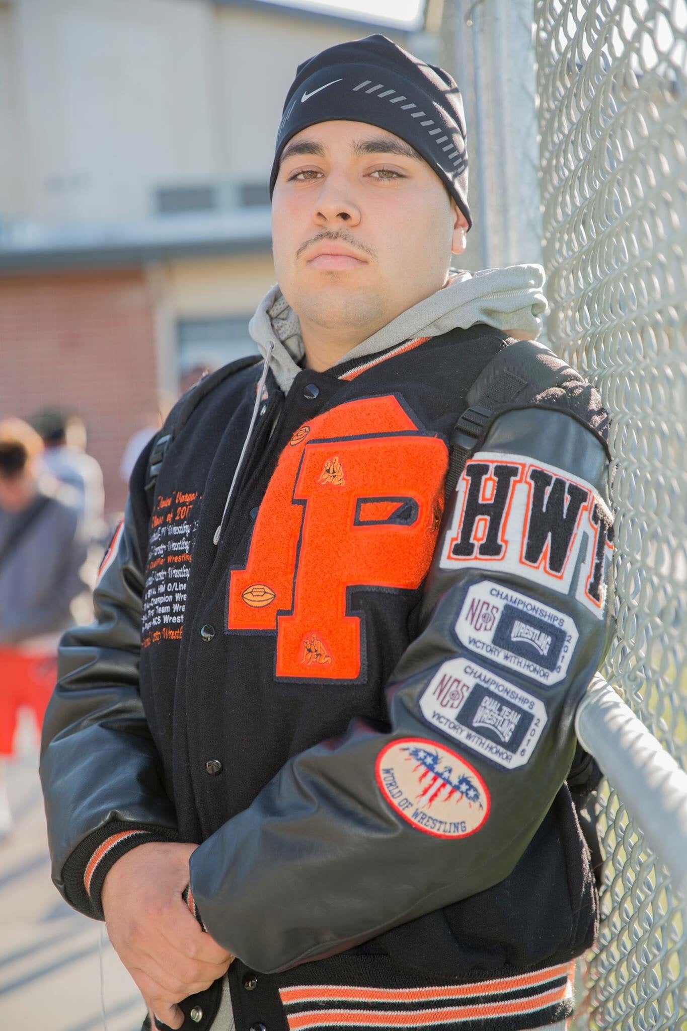 Tiger Patch Red & White Varsity Jacket