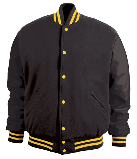 Black & Gold Letterman Jacket