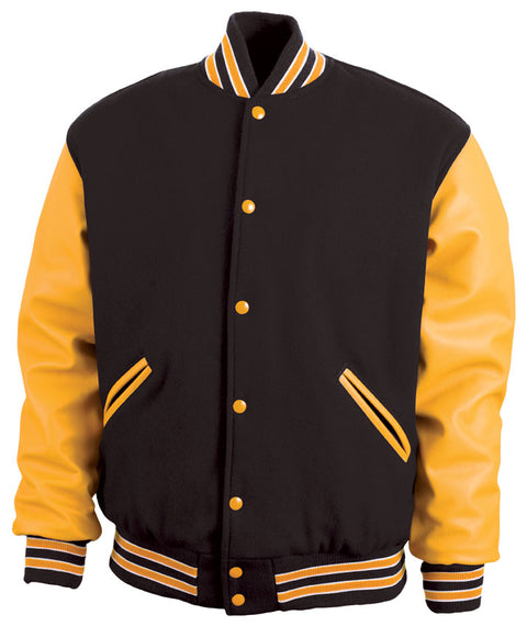 Men's Black and Yellow Varsity Jacket