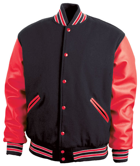 Black, Red & White Letterman Jacket