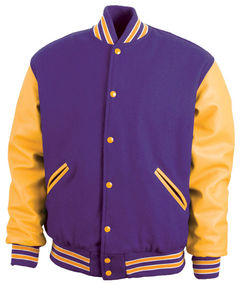 Purple, Gold & White Letterman Jacket