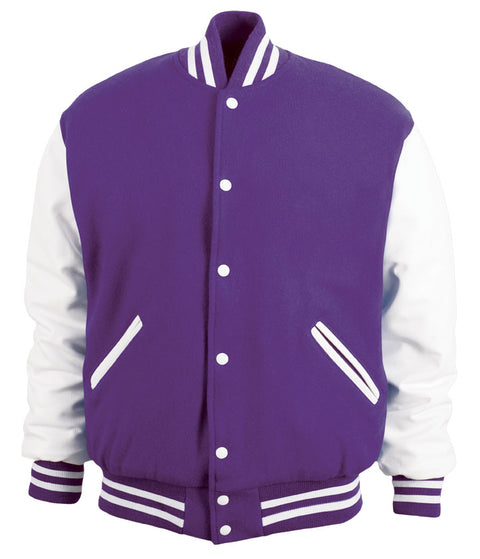 Purple & White Letterman Jacket